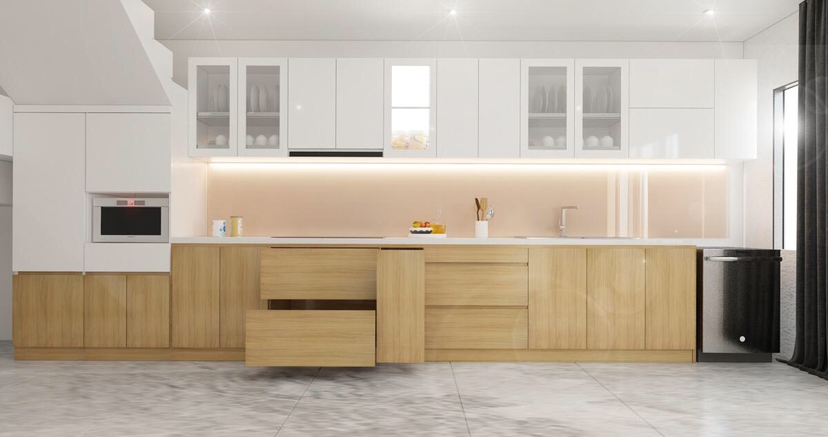 tủ bếp acrylic chị...